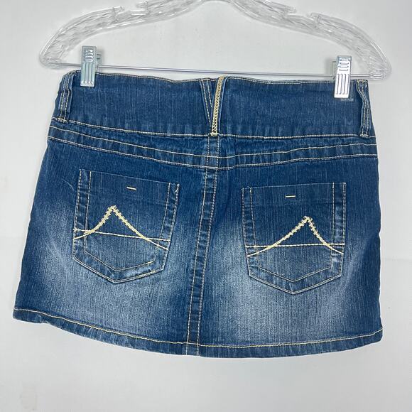 Anchor Blue Y2K Denim Mini Skirt Low Rise Size 7 - Picture 2 of 6
